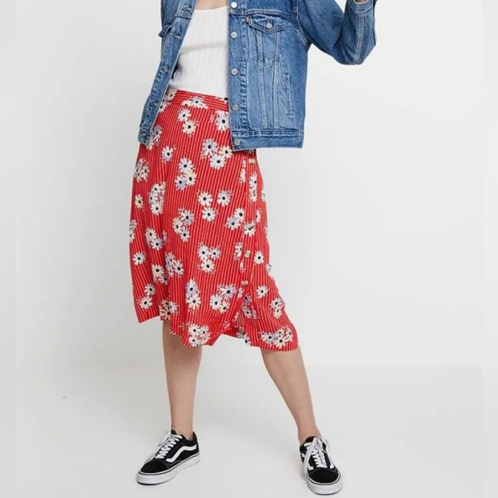 Madewell side button skirt in daisy society